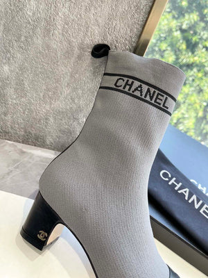 Chanel Women's Shoes Elastic Knitting Ankle Boots 193735 - 35 - View 4