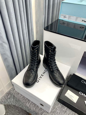 Chanel Women's Shoes G39162 Y55902 94305 Ankle Boots Lace-Ups 189735 - 35 - View 7