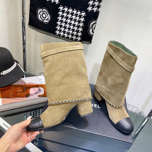 Chanel Women's Shoes G39345 X56709 94305Classcal Chain Hight Boots 190783 - 35 - View 5