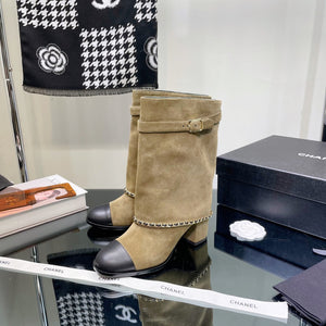 Chanel Women's Shoes G39345 X56709 94305Classcal Chain Hight Boots 190783 - 35 - View 3