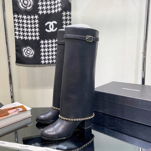 Chanel Women's Shoes G39345 X56709 94305Classcal Chain Hight Boots 190786 - 35 - View 5
