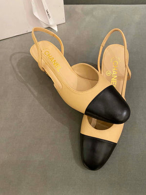 Chanel Women's Slingbacks Goatskin Grosgrain Sandals Shoes C91002 - Euro 35=US 4 - View 6