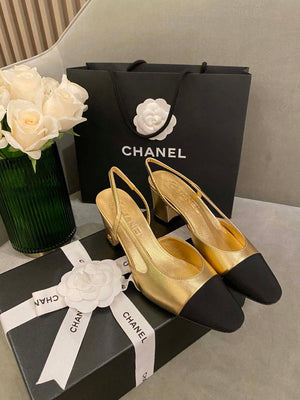 Chanel Women's G31318 Slingbacks Goatskin Grosgrain Sandals Shoes C91005 - Euro 35=US 4 - View 1