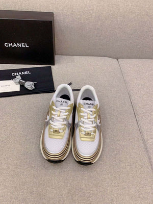 Chanel Women's Sneaker G45077 Designer Trainers Fabric Laminated C90101 - 34 - View 1