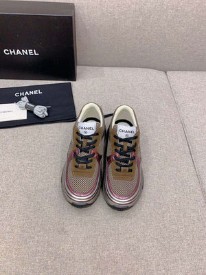 Chanel Women's Sneaker G45077 Designer Trainers Fabric Laminated C90108 - 34 - View 1