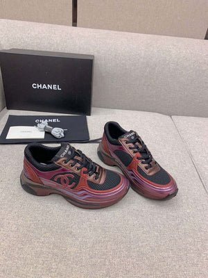 Chanel Women's Sneaker G45077 Designer Trainers Fabric Laminated C90109 - 34 - View 1