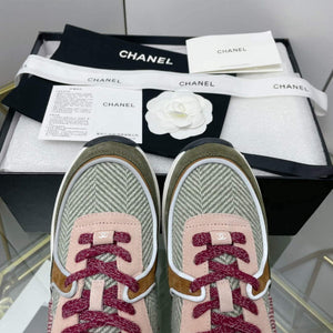 Chanel Women's Sneaker Shoes G38755 Pink and Green - 35 - View 6