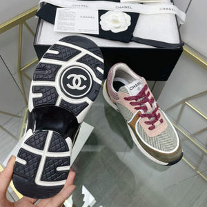 Chanel Women's Sneaker Shoes G38755 Pink and Green - 35 - View 9
