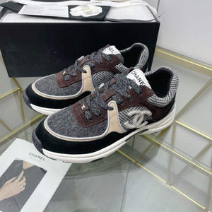 Chanel Women's Sneaker Shoes G38756 Gray and Brown - 35 - View 2