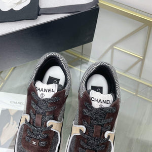 Chanel Women's Sneaker Shoes G38756 Gray and Brown - 35 - View 8
