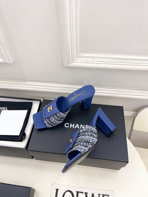 Chanel Women's Square-toe Flip-top Slippers 8.5cm C93329 - Euro 35=US 4 - View 5