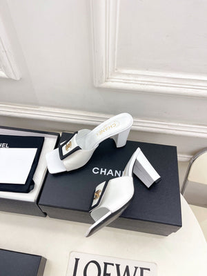 Chanel Women's Square-toe Flip-top Slippers 8.5cm C93332 - Euro 35=US 4 - View 5
