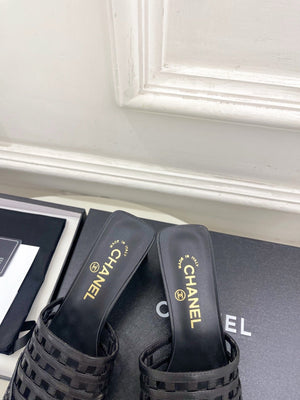 Chanel Women's Woven Openwork Square-toe Mules 6cm C93353 - Euro 35=US 4 - View 7