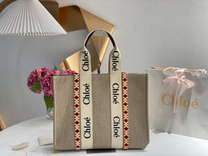 Chloe 382E6690U Large Woody Tote Bag Orange - Default Title - View 1