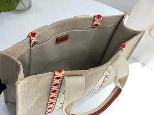 Chloe 382E6690U Large Woody Tote Bag Orange - Default Title - View 7