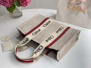 Chloe 382E6690U Large Woody Tote Bag Red - Default Title - View 5