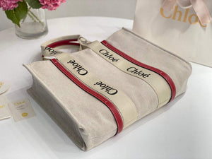 Chloe 382E6690U Large Woody Tote Bag Red - Default Title - View 6