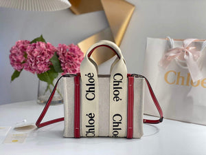 Chloe 385E6690U Small Woody Tote Bag Red - Default Title - View 1
