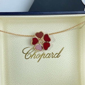 Chopard Happy Hearts Flowers 79A085-5301 Pendant ethical rose gold diamond Red - Default Title - View 9