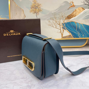 Delvaux AA0574 Lingot Alpina Calf Bag Blue - Default Title - View 2