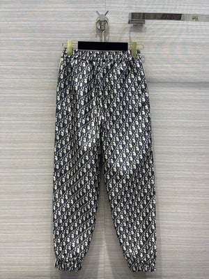 Dior 117P22 Classic Jacquard Blue Technical Taffeta Trousers - 36 - View 9