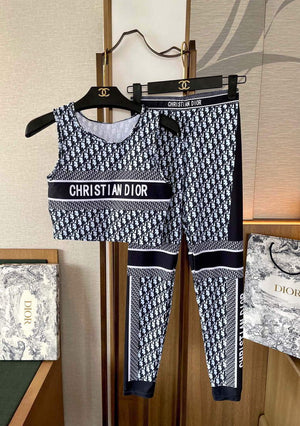 Dior 117P24 Fitness Yoga Clothing Sports Suit Blue - S - View 1