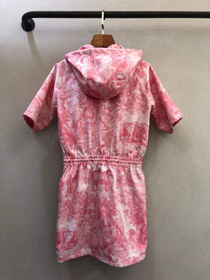 Dior 147R40 Short Hooded Dress Peony Pink - S - View 8
