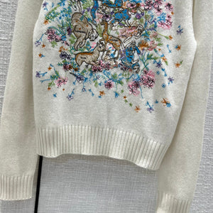 Dior 154S32 Women's Sweaters Designer Dior Ecru Dior Des Vents Cashmere D38132 - S - View 7
