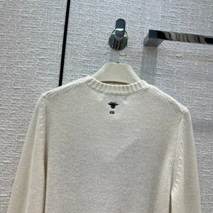 Dior 154S32 Women's Sweaters Designer Dior Ecru Dior Des Vents Cashmere D38132 - S - View 9