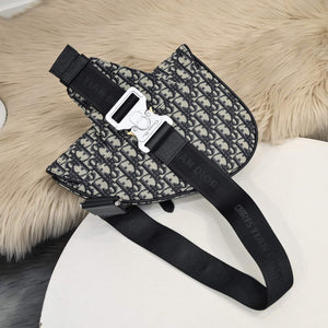Dior 1ADPO093 Saddle Men Bag Dior Oblique Jacquard Beige and Black - Default Title - View 3