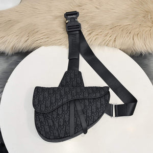 Dior 1ADPO093 Saddle Men Bag Dior Oblique Jacquard Black - Default Title - View 1