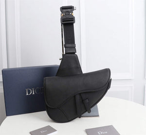 Dior 1ADPO093 Saddle Men Bag Grained Calfskin Black - Default Title - View 1