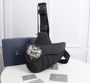 Dior 1ADPO093 Saddle Men Bag Grained Calfskin Black - Default Title - View 1