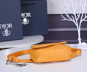 Dior 1ADPO223 Saddle Belt Bag Dior Oblique Galaxy Leather Yellow - Default Title - View 5