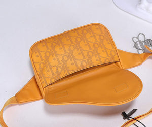 Dior 1ADPO223 Saddle Belt Bag Dior Oblique Galaxy Leather Yellow - Default Title - View 7