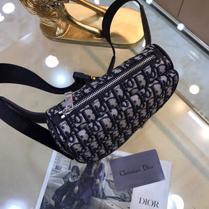 Dior 1ADPO223 Saddle Belt Bag Dior Oblique Galaxy Leather Black and Beige - Default Title - View 4
