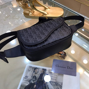 Dior 1ADPO223 Saddle Belt Bag Dior Oblique Galaxy Leather Black - Default Title - View 6