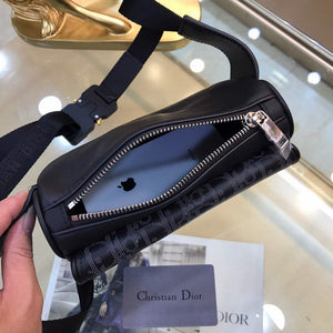 Dior 1ADPO223 Saddle Belt Bag Dior Oblique Galaxy Leather Black - Default Title - View 8