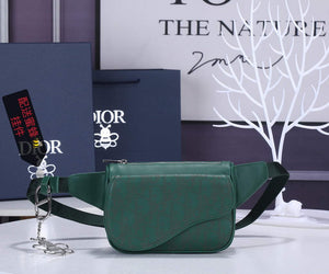 Dior 1ADPO223 Saddle Belt Bag Leather Green - Default Title - View 1