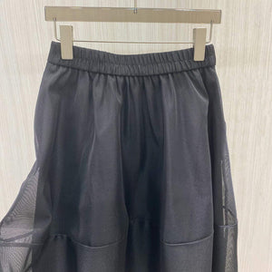 Dior 221J37 Flared Skirt in Black Tulle Tech - S - View 3