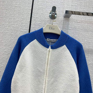 Dior 224V50 Dior Vibe Bomber Jacket Fluorescent Blue and White - 36 - View 3