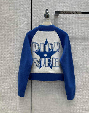 Dior 224V50 Dior Vibe Bomber Jacket Fluorescent Blue and White - 36 - View 1