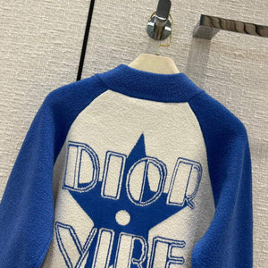 Dior 224V50 Dior Vibe Bomber Jacket Fluorescent Blue and White - 36 - View 9