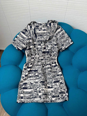 Dior 227R40 Short Hooded Dress Navy Blue - S - View 9