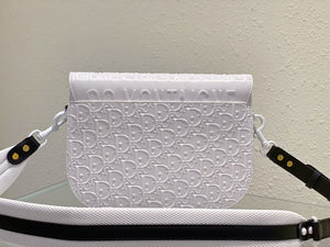 Dior Bobby Bag Medium Perforated M9319 white calfskin with Dior Oblique motif - Default Title - View 5