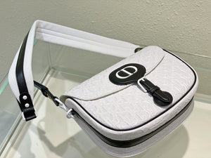 Dior Bobby Bag Medium Perforated M9319 white calfskin with Dior Oblique motif - Default Title - View 6