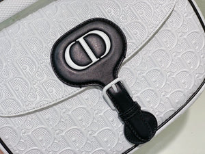 Dior Bobby Bag Medium Perforated M9319 white calfskin with Dior Oblique motif - Default Title - View 7