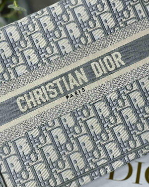 Dior Book Tote M1265 Small Dior Oblique Embroidery Gray - Default Title - View 3