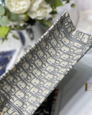 Dior Book Tote M1265 Small Dior Oblique Embroidery Gray - Default Title - View 8