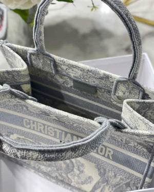 Dior Book Tote M1265 Small Dior Toile De Jouy Reverse Embroidery Gray - Default Title - View 9